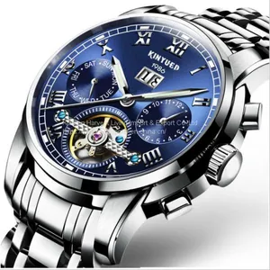 Wholesale Stainless Steel Tourbillon Automatic Mechanical Men Watches thumbnail-2