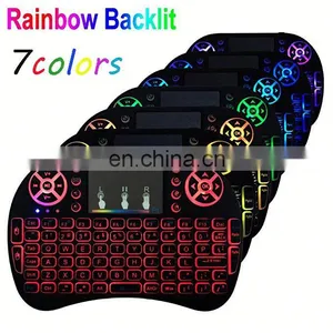 Hot Selling Backlight 2.4GHz I8 Mini Wireless Keyboard Touch I8 Air Fly Mouse Backlit Keyboard For Android Tv Box thumbnail-1