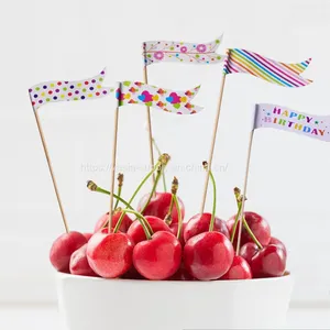 Flags Sticks Fruit Picks Party Artwork Toothpick Decoration Cupcake/Cake/Ice Cream Toppers thumbnail-1