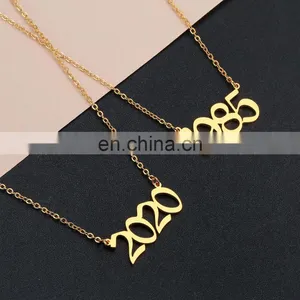 Wholesale Stainless Steel Jewelry, Best Birthday Gifts Necklace Number Pendant Birth Year Necklace/ thumbnail-3