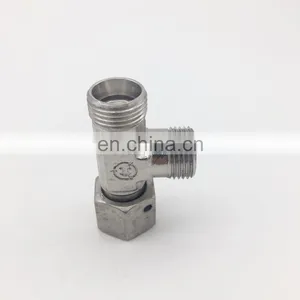 3/8 to 1/2 Hydraulic Adapter Tee Compression Fitting Metal Male Straight Pipe Fittings thumbnail-1