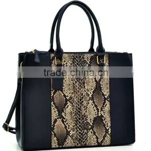 2016 Three Compartments Saffiano Leather Lady Tote Bag and Snake Print Leather Shoulder Bag With Detachable Strap thumbnail-5