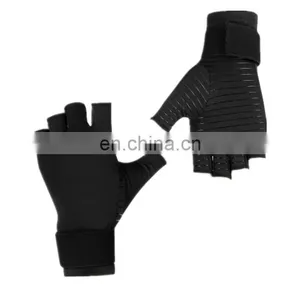 Fingerless Compression Guante With Wrist Strap Copper Infused Arthritis Glove thumbnail-2