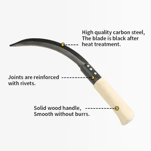Durable Hand Sickle Made of Carbon Steel for Rice Harvesting Grass Cutting and Farm Work thumbnail-1