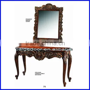 Fancy Carved Wooden Console Tables With Mirror S-1650 thumbnail-1