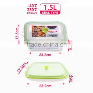 1.5L Lunch Box Foldable Silicone Food Container thumbnail-3