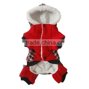 Nordic Style Plovers and Down Four Feet Warm Red Dog Clothing thumbnail-3