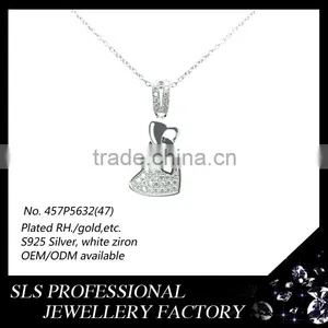 2014 Fashion 2 Heart Design 925 Silver Heart Pendant Jewelry Peace Sign Pendant for Girls and Best Friends ' Pendant thumbnail-1