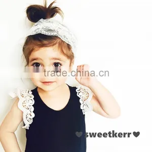 Ins New Style Kids Boutique Clothing Colorful T-shirts Fly Sleve Lace Design Pure Cotton High Quality Newbron Baby Girls Shirts thumbnail-4