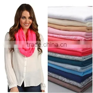 Hot Sale Woman Fashion Plain Cotton Infinity Scarf thumbnail-1