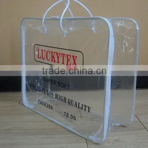 Manufacture Best Price High Quality Clear Vinyl PVC Zipper Blanket Packaging Bag With Handles thumbnail-2