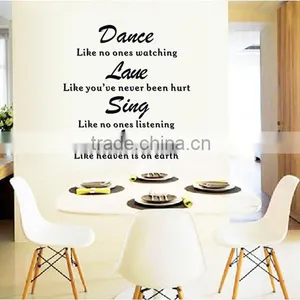 2016 ColorfulHall 100x150cm Handcraft Dancing Like no One is Watching Wall Decals Life Motto Dance Love Removable Wall Sticker thumbnail-2