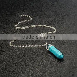 Bullet Shape Natural Stone Real Amethyst Necklaces Crystal Gem Stone Quartz Pendant Necklace For Female thumbnail-4
