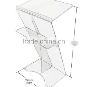 Z-Shape Floor Standing Acrylic Lectern thumbnail-1