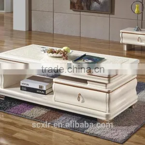 2015 Antique Coffee Table With Marble Top Glass Top thumbnail-1