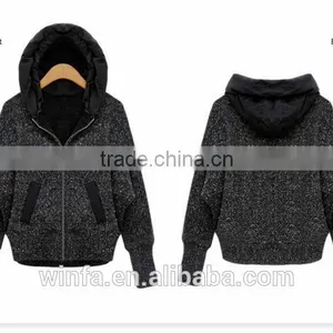 Autumn or Winter Pure Cashmere Basic Oversize Women's Cape Knit Top Batwing Cardigan Sweater Coat Black thumbnail-3