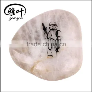 Wholesale Customized Engraved Black Letter Pebbles Natural River Stones Fans Souvenir thumbnail-2