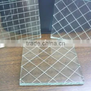 3-8mm Decorative Tinted Pattern Wired Glass thumbnail-1