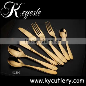 Yellow Gold Cutlery,dubai Tableware,gold Plated Dinner Set thumbnail-1