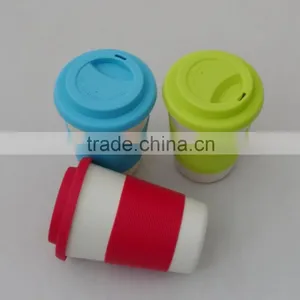 Newest Design Bamboo Fiber Cup With Lid and Straw thumbnail-2
