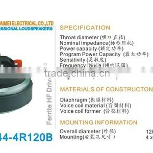 Portable Loudspeaker 44.4mm Tweeter Loudspeaker Driver Unit thumbnail-1