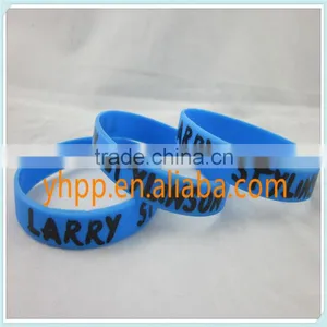 Custom LARRY STYLINSON Silicone Blue Printed Logo Wristband Bracelet Quality Choice thumbnail-1