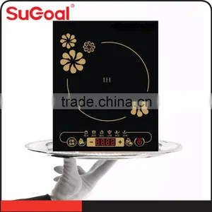 2016 Home Appliance 2000W Copper Coil Black Glass Crystal Electric Induction Stove thumbnail-1