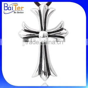 Gothic Punk Style Vintage Antique Men's 925 Sterling Silver Tribal Cross Pendant Necklace Pendant For Men thumbnail-1