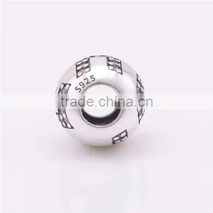 Fashion New 925 Sterling Silver Surrounded by HOPE With Pink CZ Charm Beads Fit European DIY Jewelry Bracelets & Necklaces thumbnail-3