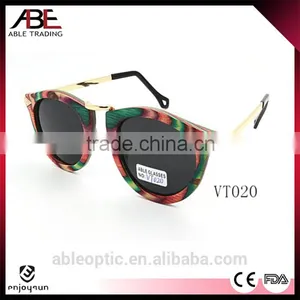 2016 Metal Combination UV400 Mirror Lens European Designer Bamboo Wooden Polarized Sunglasses FDA CE Supplier's Choice thumbnail-1