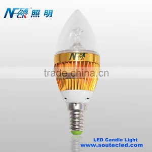 High Quality High Brightness Wide Angle Aluminum Led Candle Light 3w E14 LED Candle Light for Lighting Fixture thumbnail-4