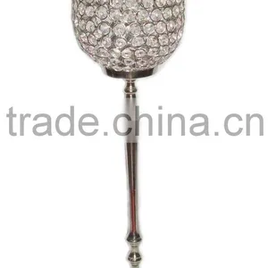 High Quality Crystal Wedding Centerpiece With Crystal Votive Attachment thumbnail-1