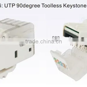 Cat5e / Cat6 UTP 90degree Toolless Keystone Jack Cat5e / Cat6 RJ45 Female Connector thumbnail-1