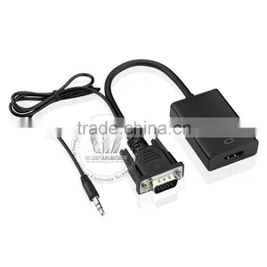 VGA To HDMI Output 1080P HD Audio TV AV HDTV Video Cable Converter Adapter For TV PC Laptop Monitor thumbnail-2