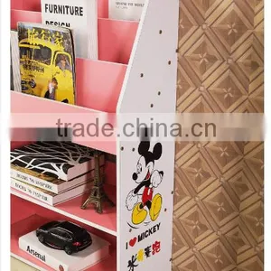 Wooden Library Bookshelf Children Bookcase Kids Home Furniture Decorative Shelf thumbnail-2