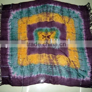 Soft 100% Cotton Tie-dye Process Bandana With Tassels thumbnail-1