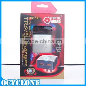 2 Ports Usb Phone Travel Charger With Micro Data Cable thumbnail-1