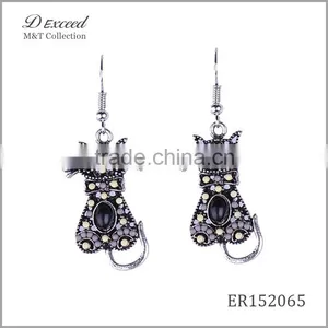 2016 Fashion Designs Ladies/Women's Jewellery Earrings Italian French Black Cat Stud Earrings thumbnail-1