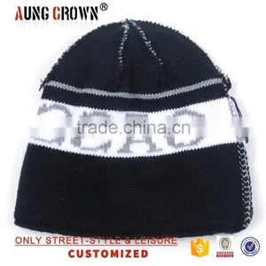 Custom Acrylic Cuff Beanie Knitted Hat With Custom Patch thumbnail-6