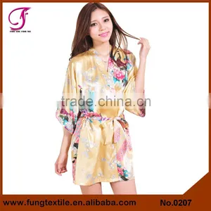 0208 Short Hot Sale Product Silk Robe for Wedding thumbnail-5