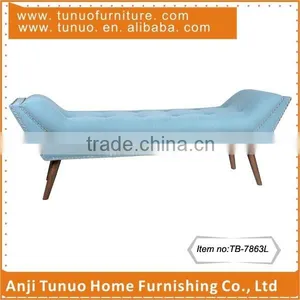 Lounge,Chaise,Wooden,French Style,Patchwork Seat,Boat Shape,buttons and Nails,TB-7863L thumbnail-1
