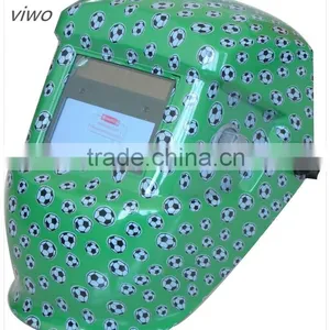 Green Soccer Solar Power Auto Darken Welding Helmet Hard Hat Welding Helmet thumbnail-1
