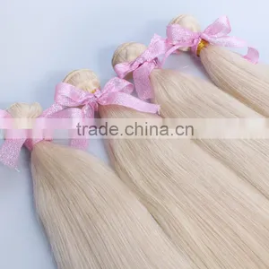 Top Quality Silky Straight Blonde Hair 24 Inch Indian Hair Human Remy Hair Bulk Extenson thumbnail-3