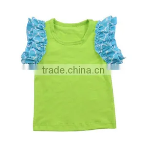 New Style Fashion Girl's Shirt Summer Cotton Sleeveless Baby Ruffle T-shirt Toddler Girls T-shirt thumbnail-4