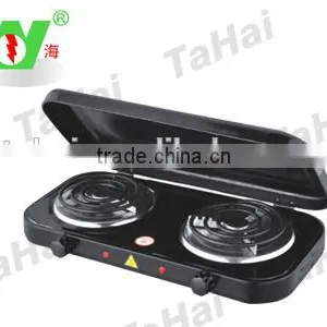 Tahai (TH-03-4) 2 Burner Portable Electric Hotplate With Cover 2000W thumbnail-1