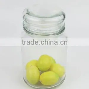 Round Clear Glass Candle Jar With Glass Lid thumbnail-4