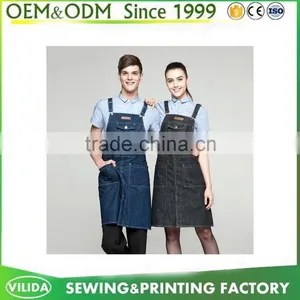 Wholesale 2016 Latest Cotton Denim Adult Home Kitchen Apron For Sale thumbnail-1