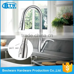 2016 Hot Sale Modern Kitchen Design Deck Mounted 304 Stainless Steel Pull Out China Kitchen Faucet thumbnail-1