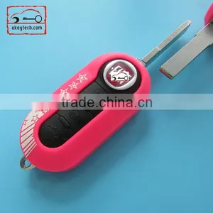 High Quatity Fita 500 Flip Remote Key Shell Pink 3 Button Fiat 500 Brava Panda Punto Fobs Romote Key Case thumbnail-2