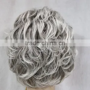Fashion Beauty Brown & Grey Mixed Curly Women N542 thumbnail-3